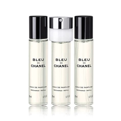 bleu de chanel man edp 3x20 refills|BLEU DE CHANEL TWIST AND SPRAY REFILL SET .